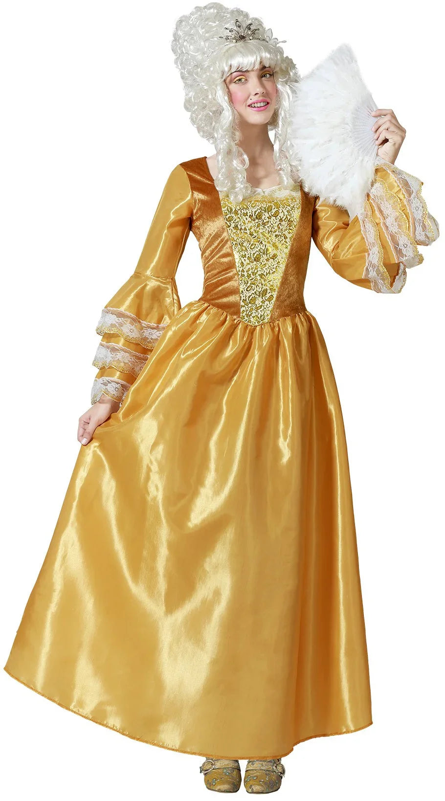 Disfraz de Cortesana Dorado para Mujer Veneciano y Época Atosa