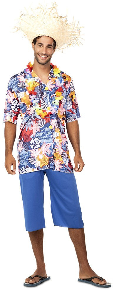 Disfraz de Hawaiano Azul para Hombre Hawaianos EuroCarnavales