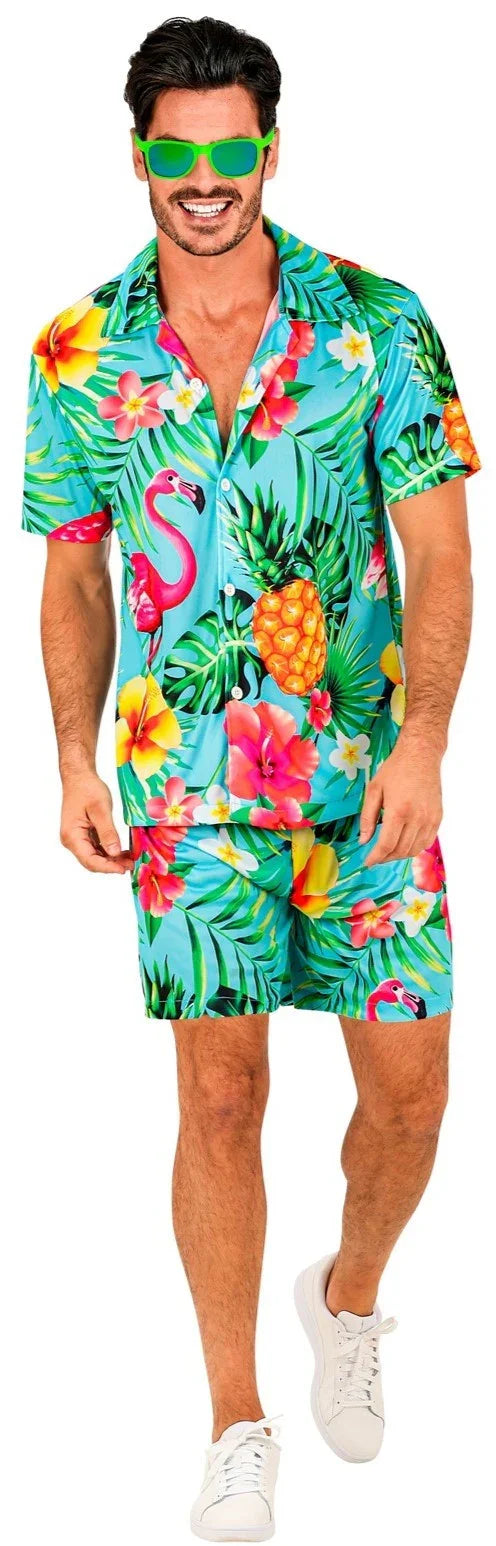 Disfraz Fiesta Hawaiana Azul para Hombre Comprar Online