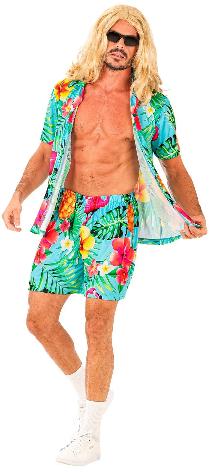 Disfraz Fiesta Hawaiana Azul para Hombre Hawaianos Widmann