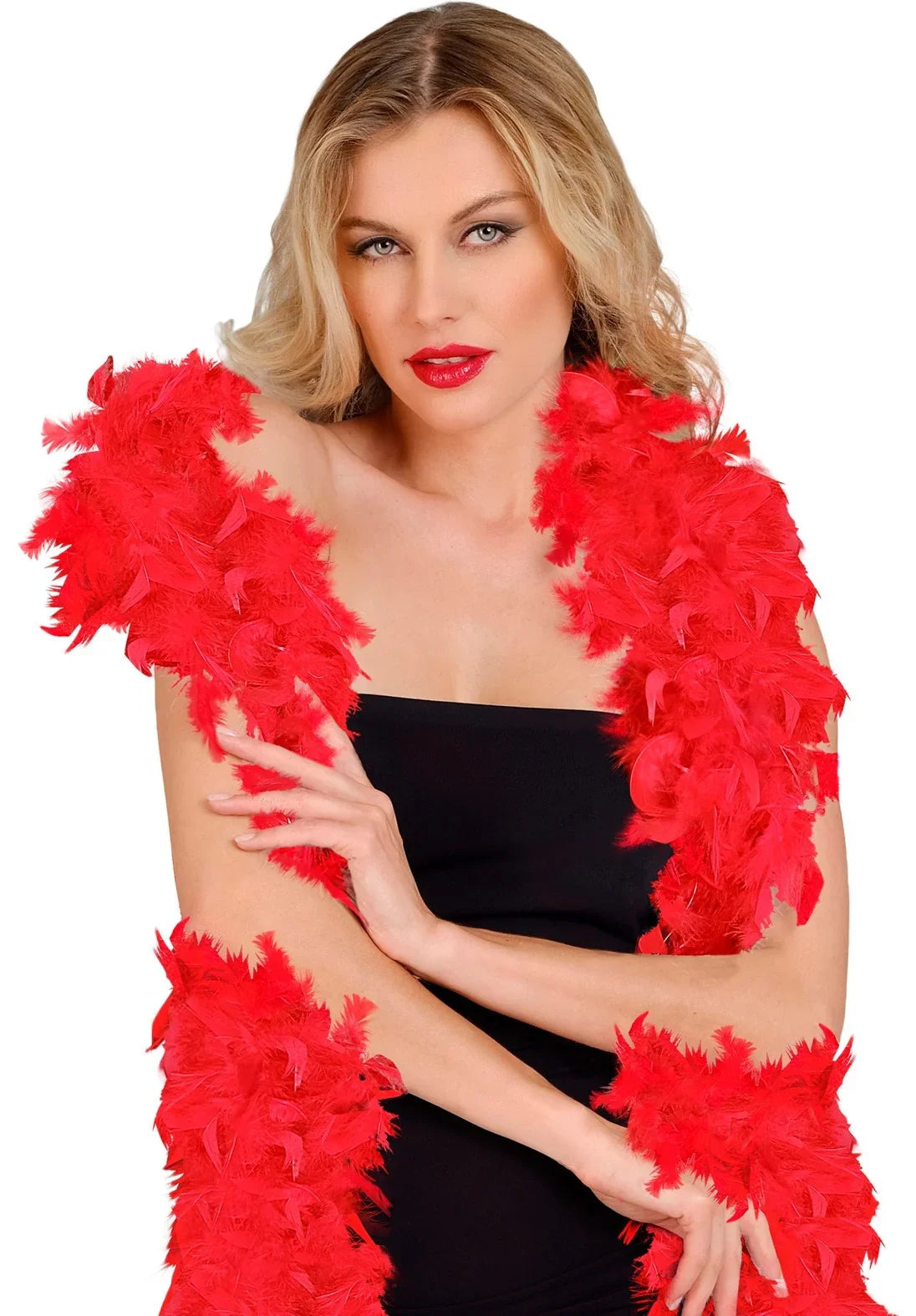 Boa de Plumas Rojas de 180cm Boas de Plumas Widmann