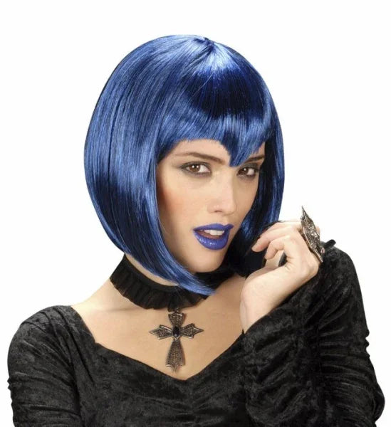 Peluca de Vampiresa Azul Corta COMPLEMENTOS Widmann