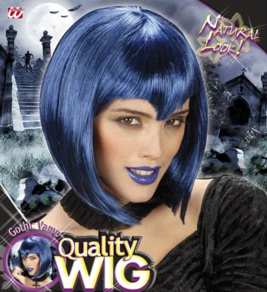 Peluca de Vampiresa Azul Corta COMPLEMENTOS Widmann
