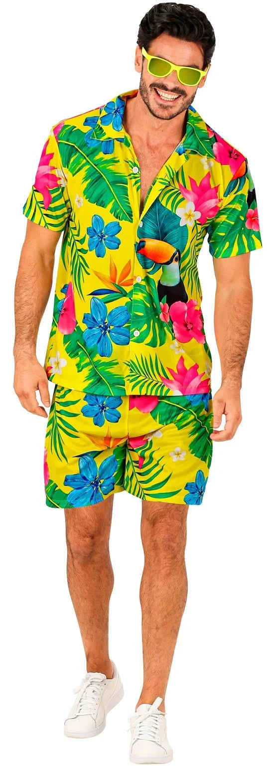Disfraz Fiesta Hawaiana Amarillo para Hombre Hawaianos Widmann