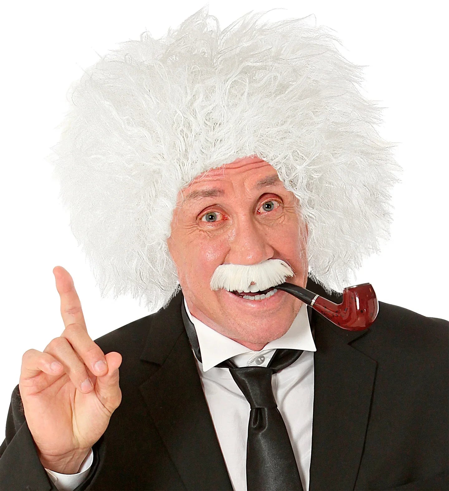 Peluca de Einstein Blanca con Bigote Pelucas Blancas Widmann