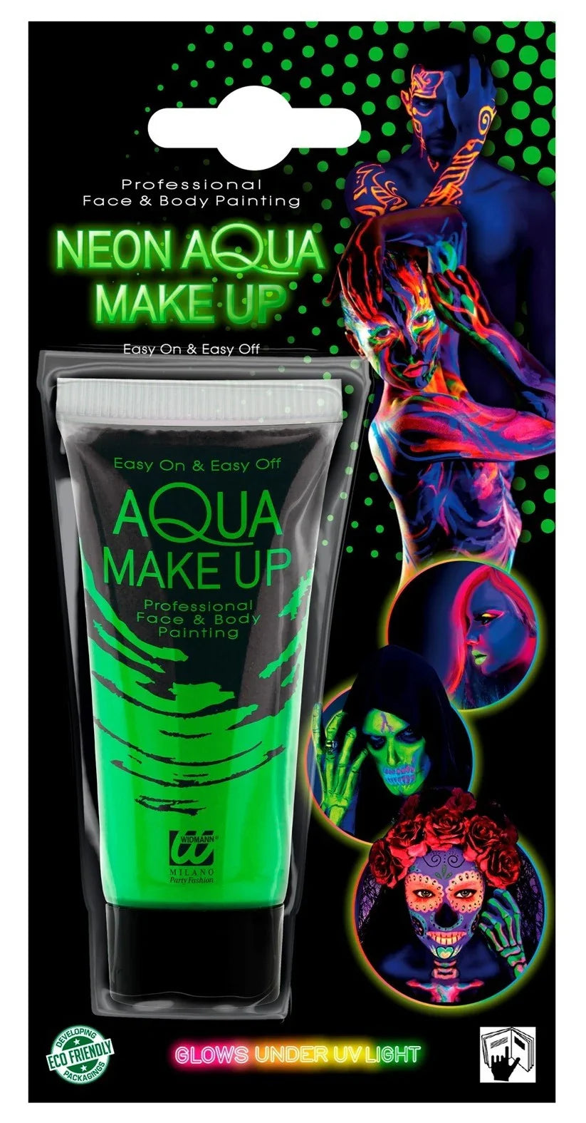 Maquillaje al Agua Verde Neón en Tubo Maquillaje al Agua Widmann