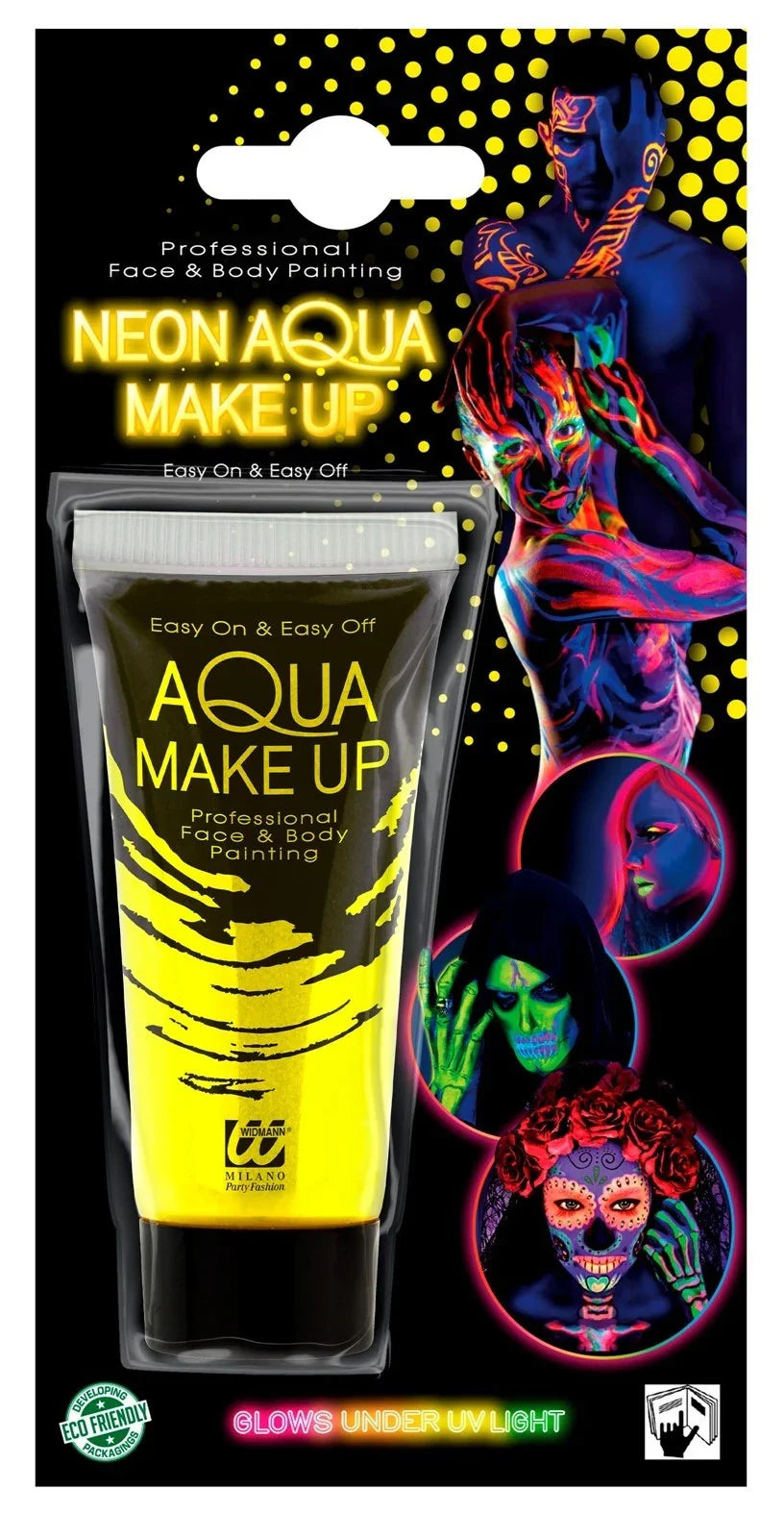 Maquillaje al Agua Amarillo Neón en Tubo Maquillaje al Agua Widmann
