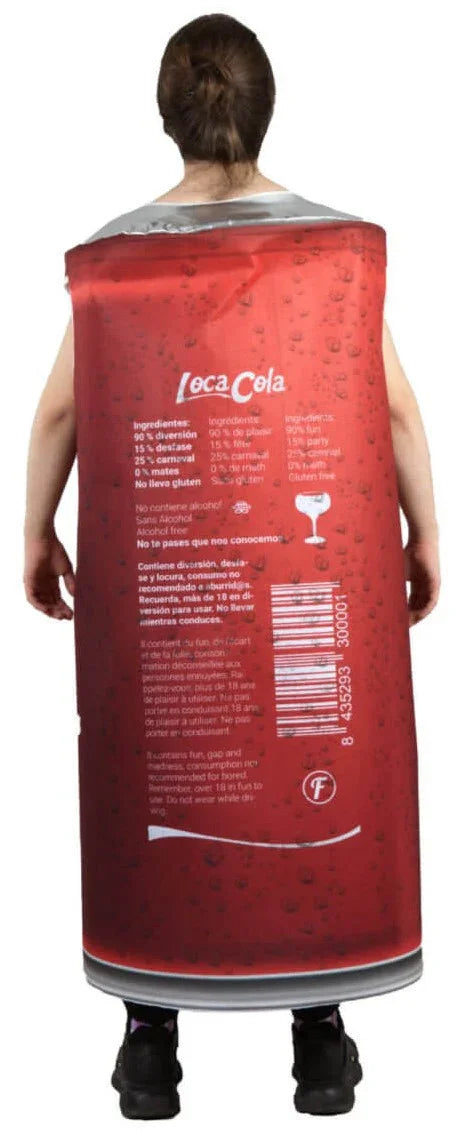 Disfraz de Lata de Coca Cola para Adulto Bebida y Comida Fycar
