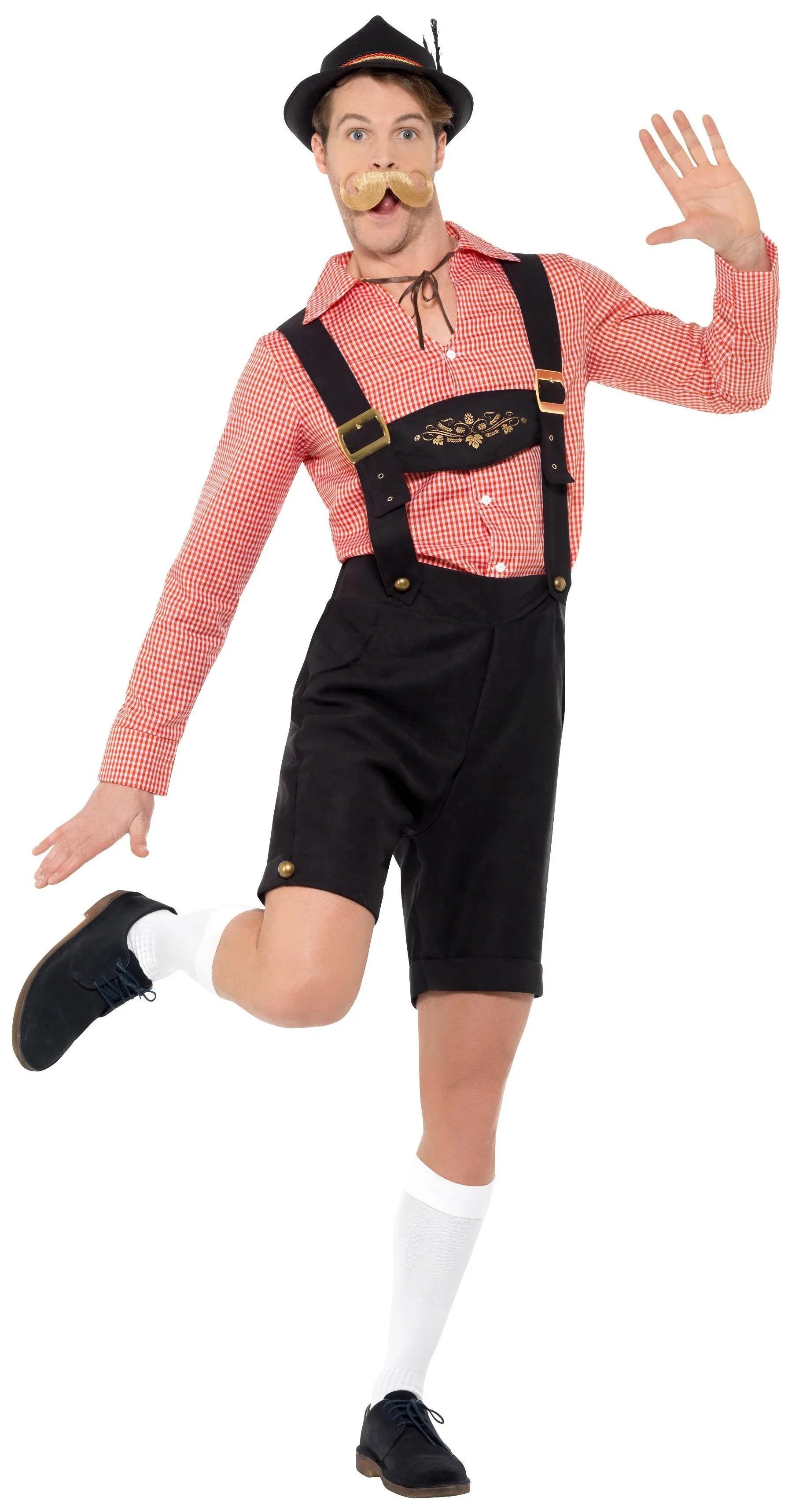 Disfraz de Bávaro Elegante Corto para Hombre Tiroleses Oktoberfest Smiffys
