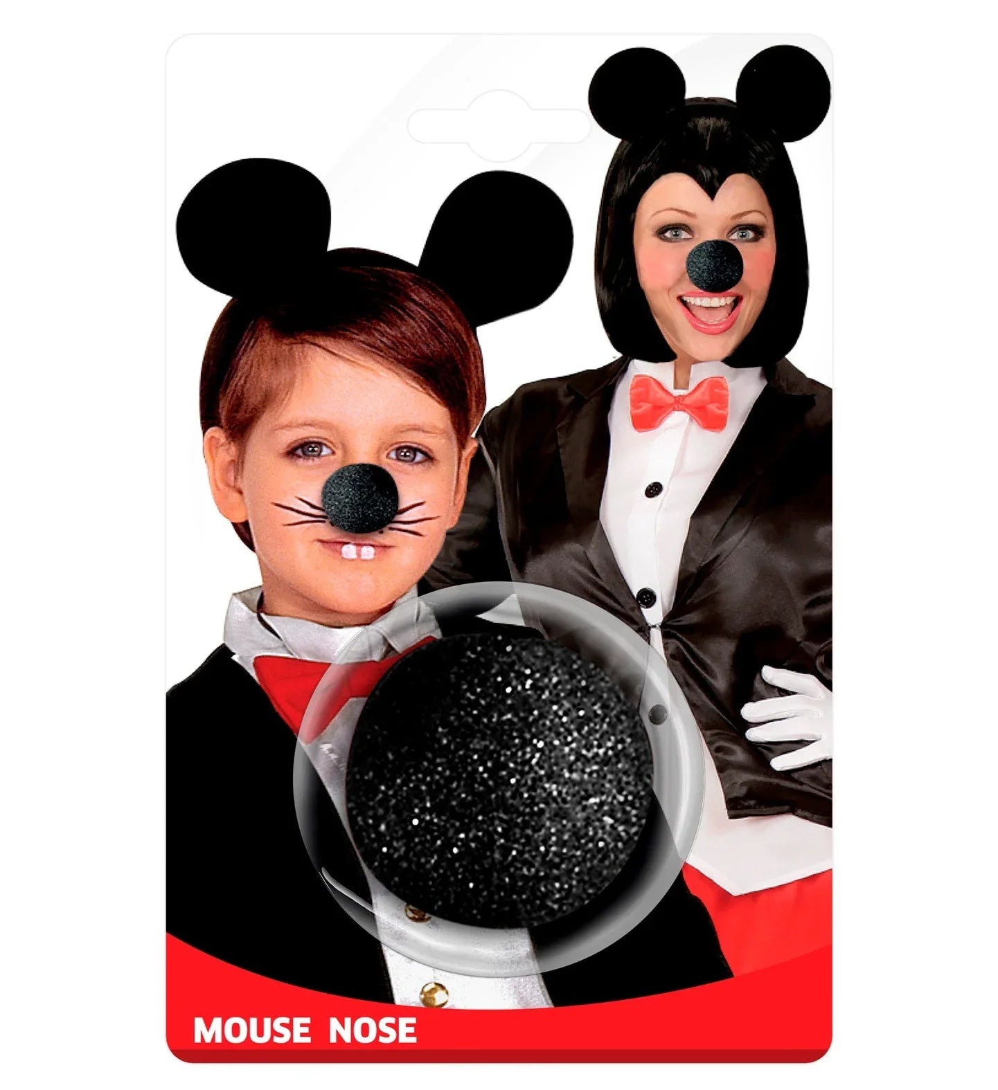 Nariz Negra de Espuma de Ratón Mickey Mouse COMPLEMENTOS Widmann