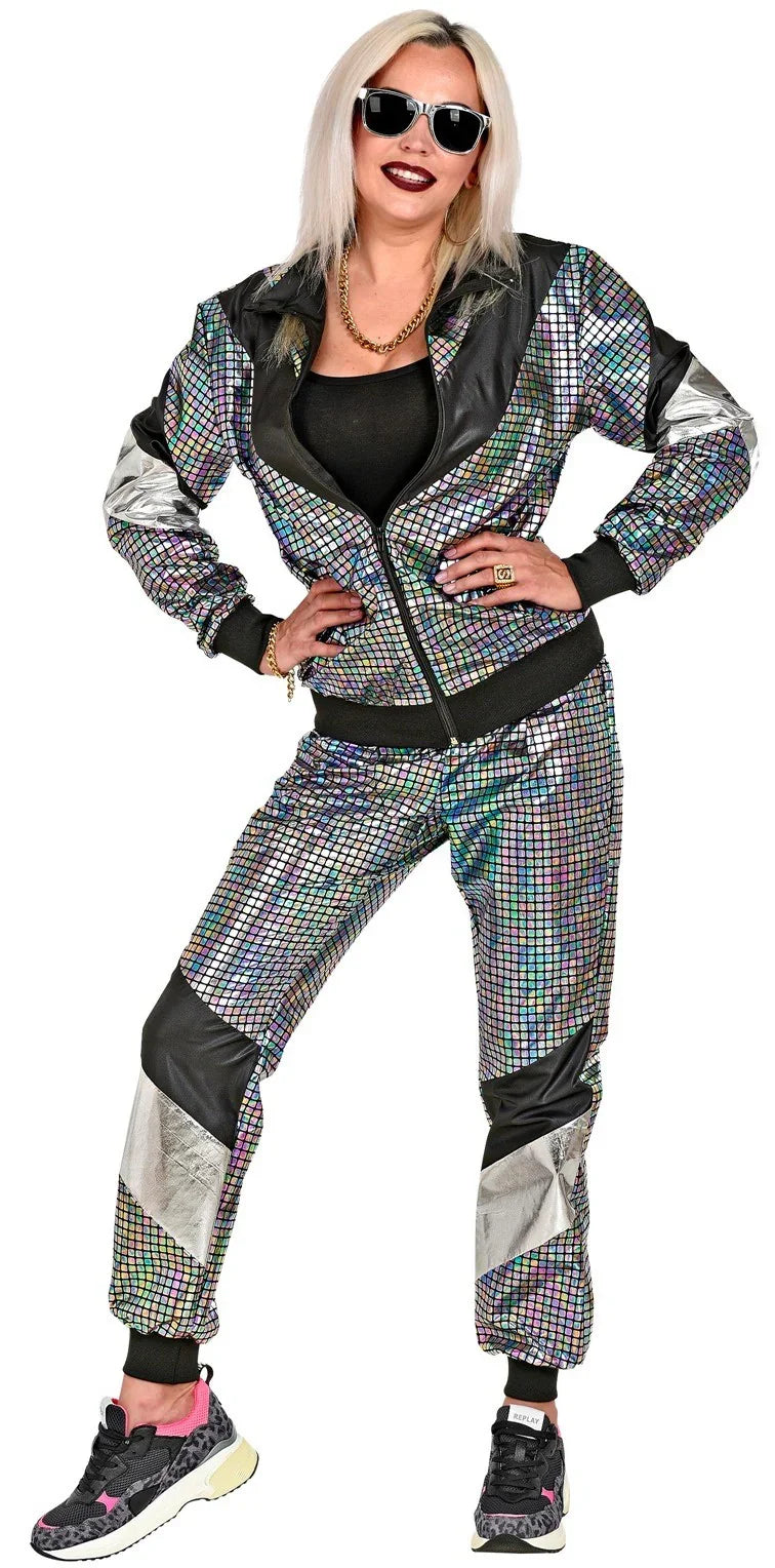 Disfraz Chándal Años 80 Reflectante para Adulto Chándales de Táctel Años 80 Widmann