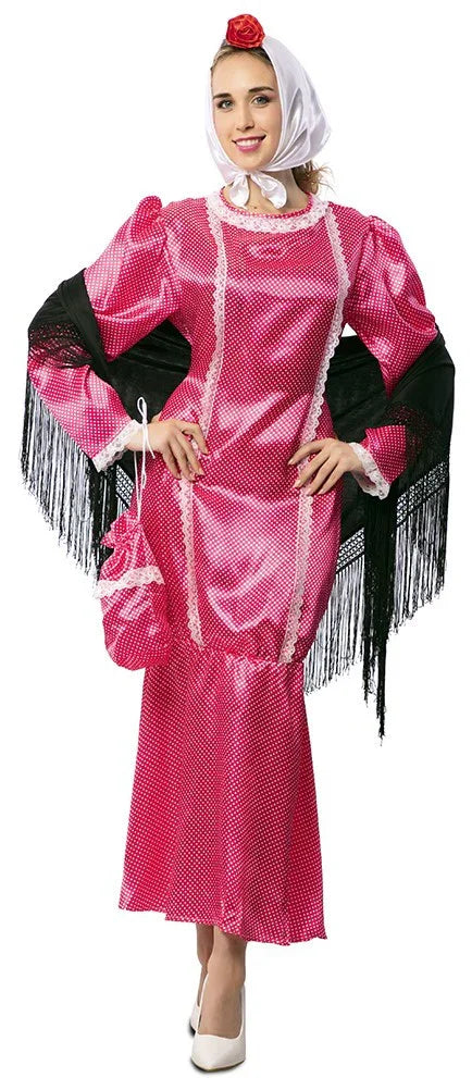 Disfraz de Chulapa Tradicional Rosa para Mujer Chulapos y Chulapas EuroCarnavales