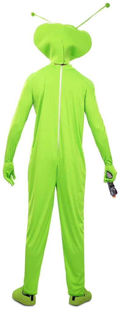 Disfraz de Alien Verde con Antenas para Adulto Extraterrestres EuroCarnavales