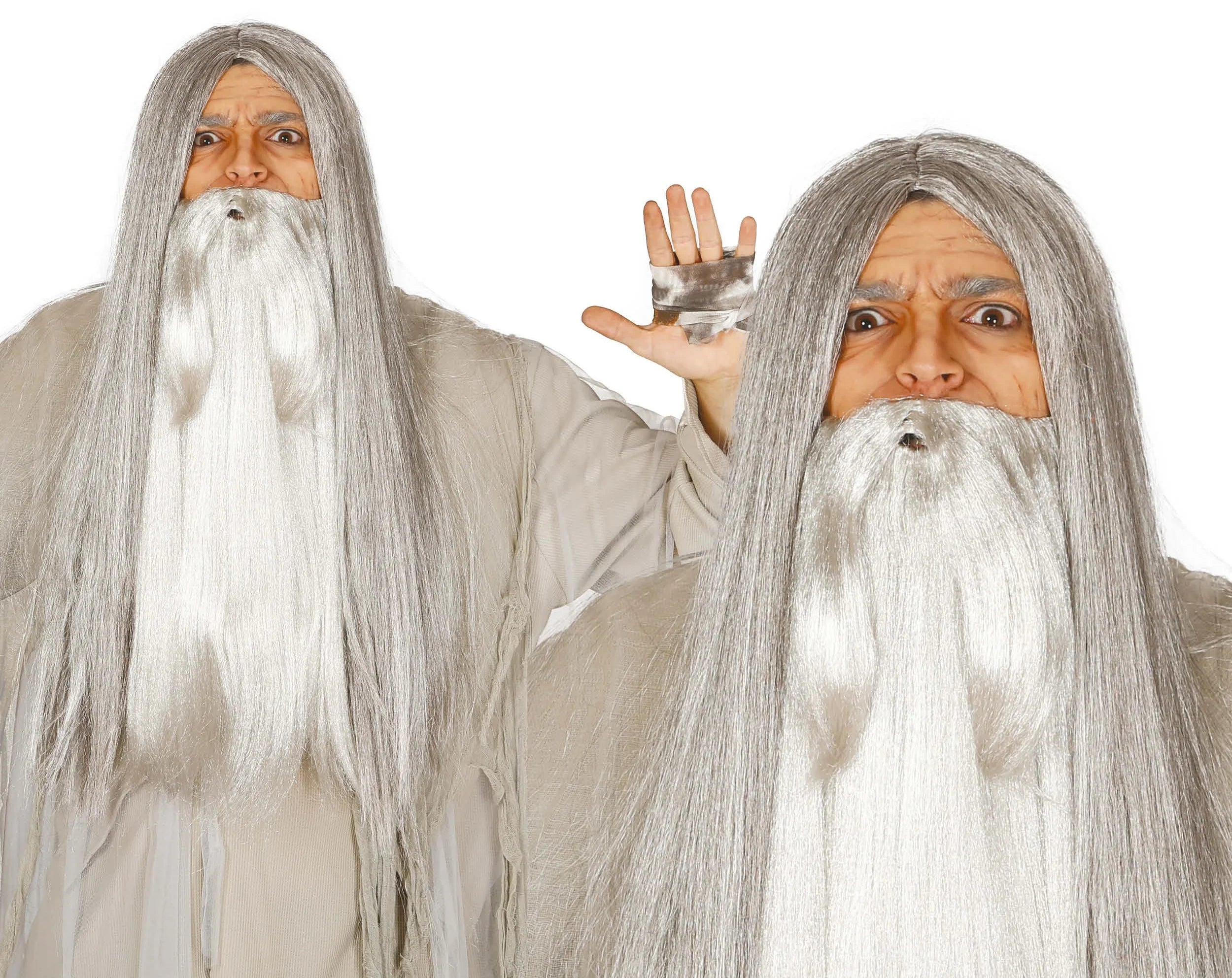 Peluca Gris con Melena Larga Lisa Pelucas Canosas Guirca