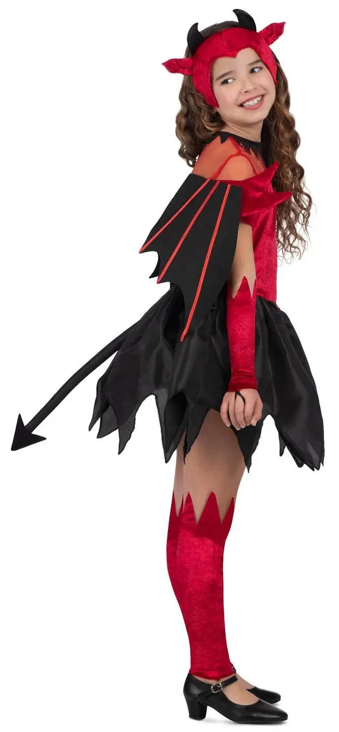 Disfraz de Demonia con Alas para Niña Demonios Viving