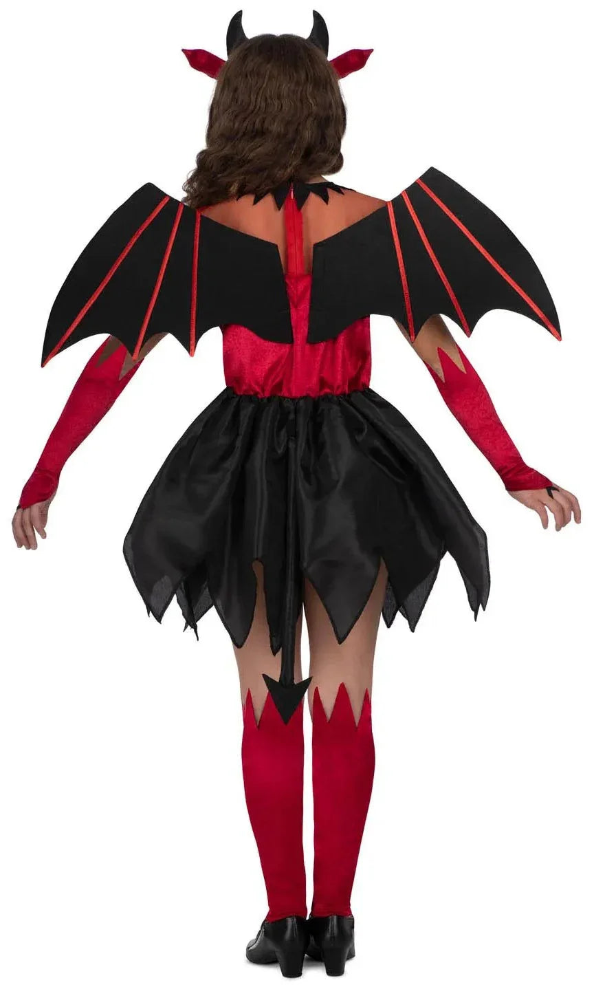 Disfraz de Demonia con Alas para Niña Demonios Viving