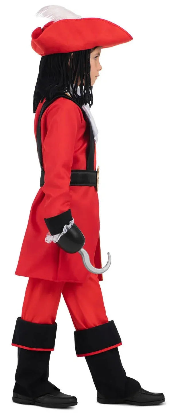 Disfraz de Capitán Garfio Rojo para Niño Capitán Garfio Viving