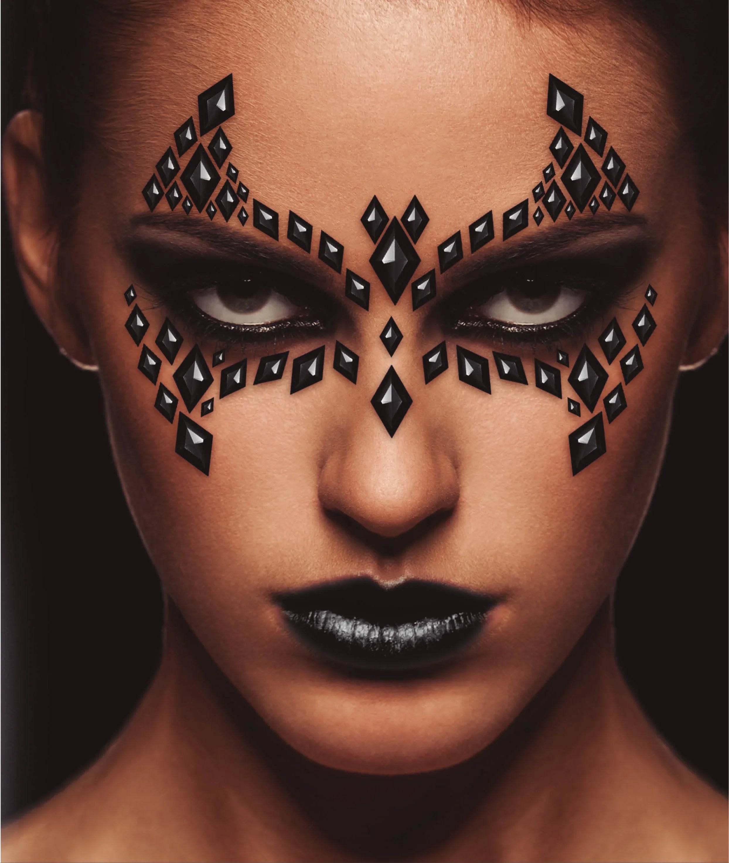 Gemas Faciales Adhesivas Negras de Murciélago Kits de Maquillaje Guirca