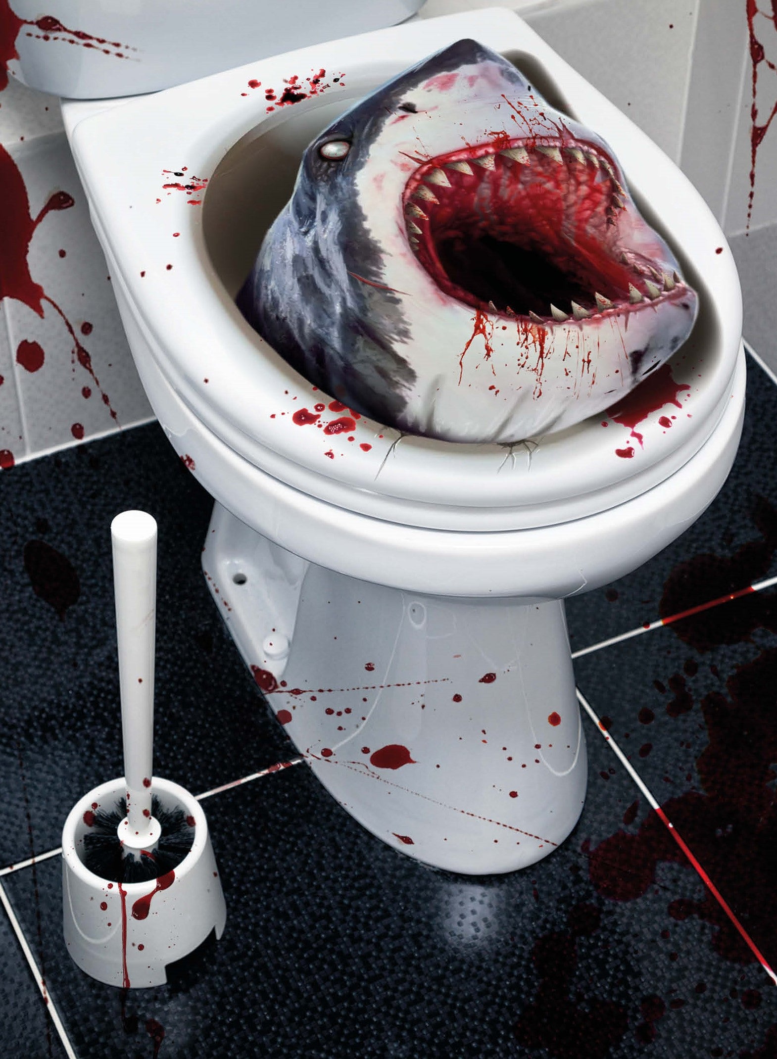 Adhesivos de Tiburón Asesino para WC Pegatinas y Adhesivos Guirca