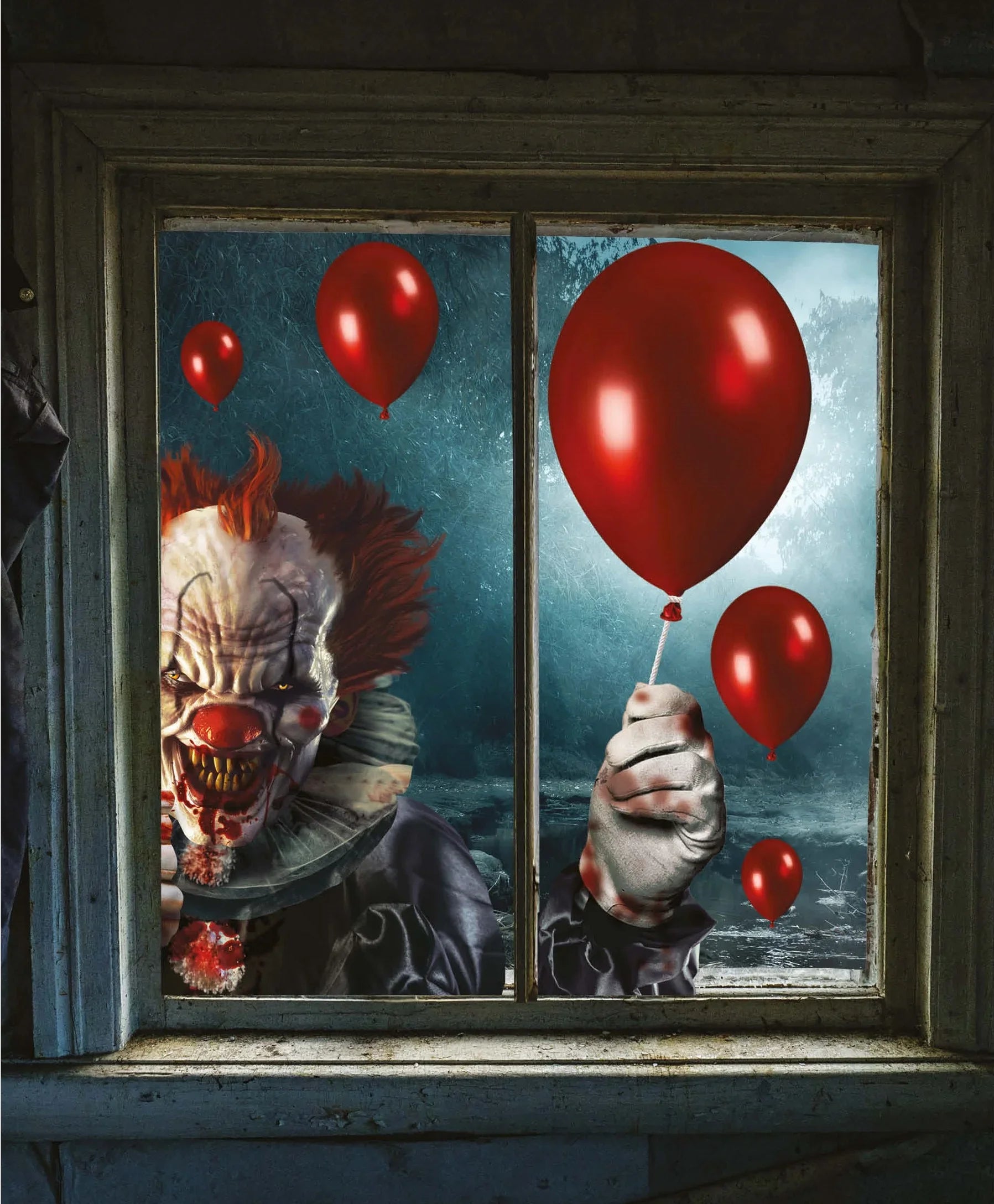 Adhesivos de Payaso Asesino con Globos para Ventana Pegatinas y Adhesivos Guirca