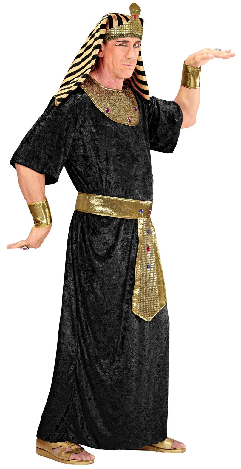 Disfraz de Rey Egipcio Negro y Dorado para Hombre Egipcio Widmann