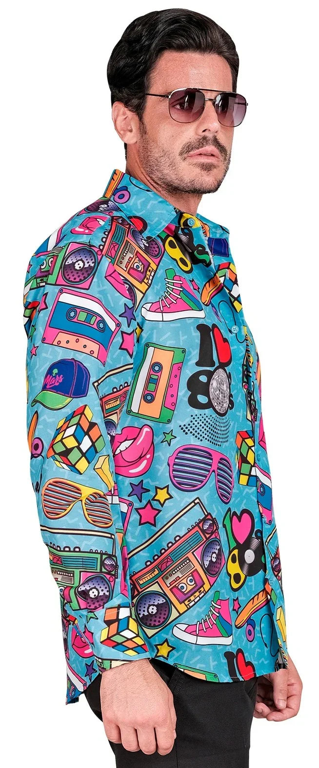 Camisa con Estampado Años 80 para Hombre Años 80 Widmann
