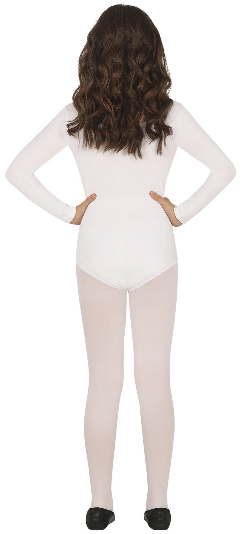 Maillot Blanco de Manga Larga para Niña Bodies y Maillots de Sevillana Guirca