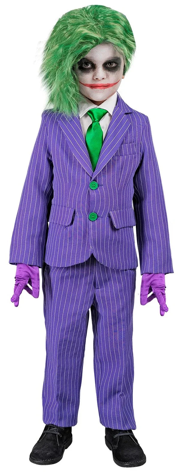 Costume Bébé Joker – Tenue Carnaval Super Vilain 3-36 Mois (Veste + Pantalon + Cravate)