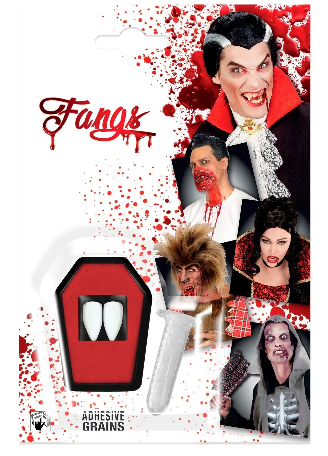 Colmillos de Vampiro con Adhesivo COMPLEMENTOS Widmann