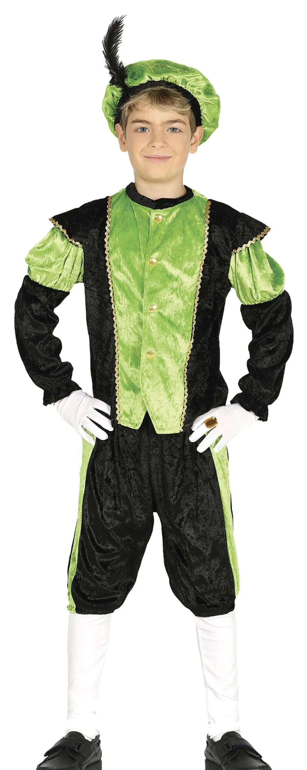 Disfraz de Paje de los Reyes Magos Verde Infantil Pajes Reales Guirca