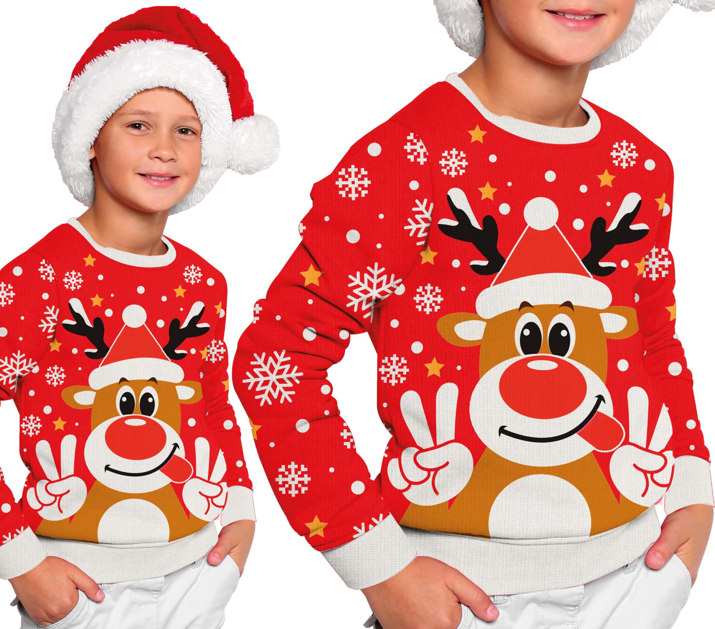 Jersey Reno Navideño Rojo Infantil Jerseys Navideños Guirca