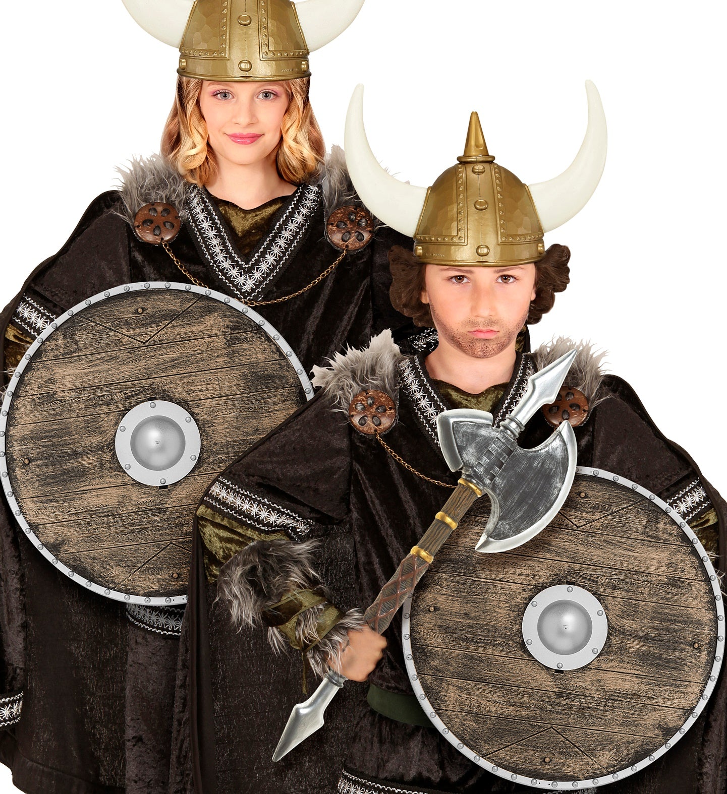 Escudo Vikingo Redondo Efecto Madera Complementos Vikingos Guirca
