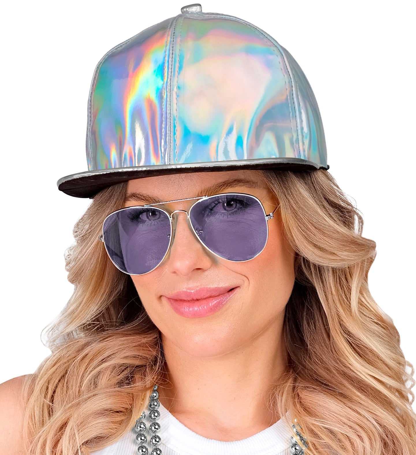 Gorra de Rapero Hip Hop Holográfica Plateda Raperos y Hip Hop Widmann