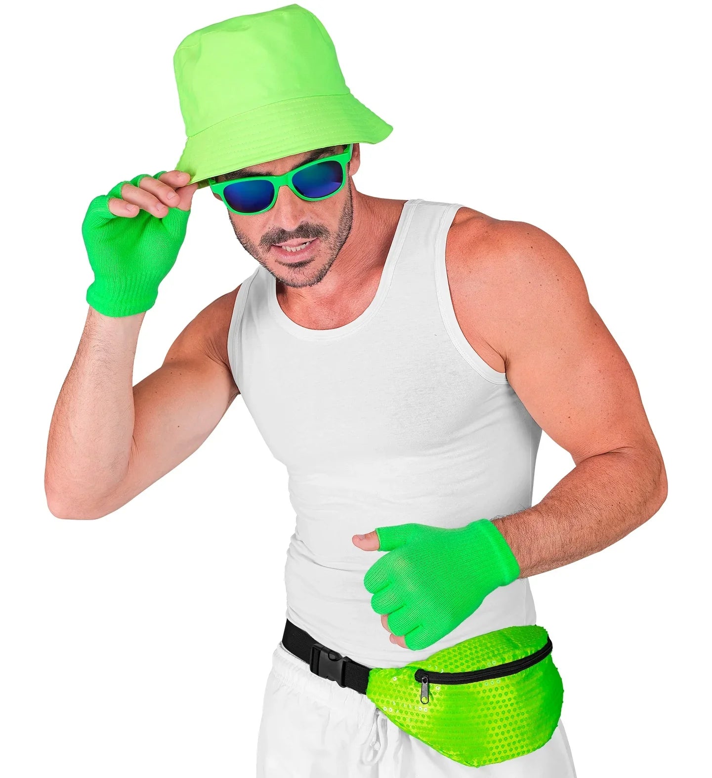 Riñonera Verde de Lentejuelas Años 80 Años 80 Widmann