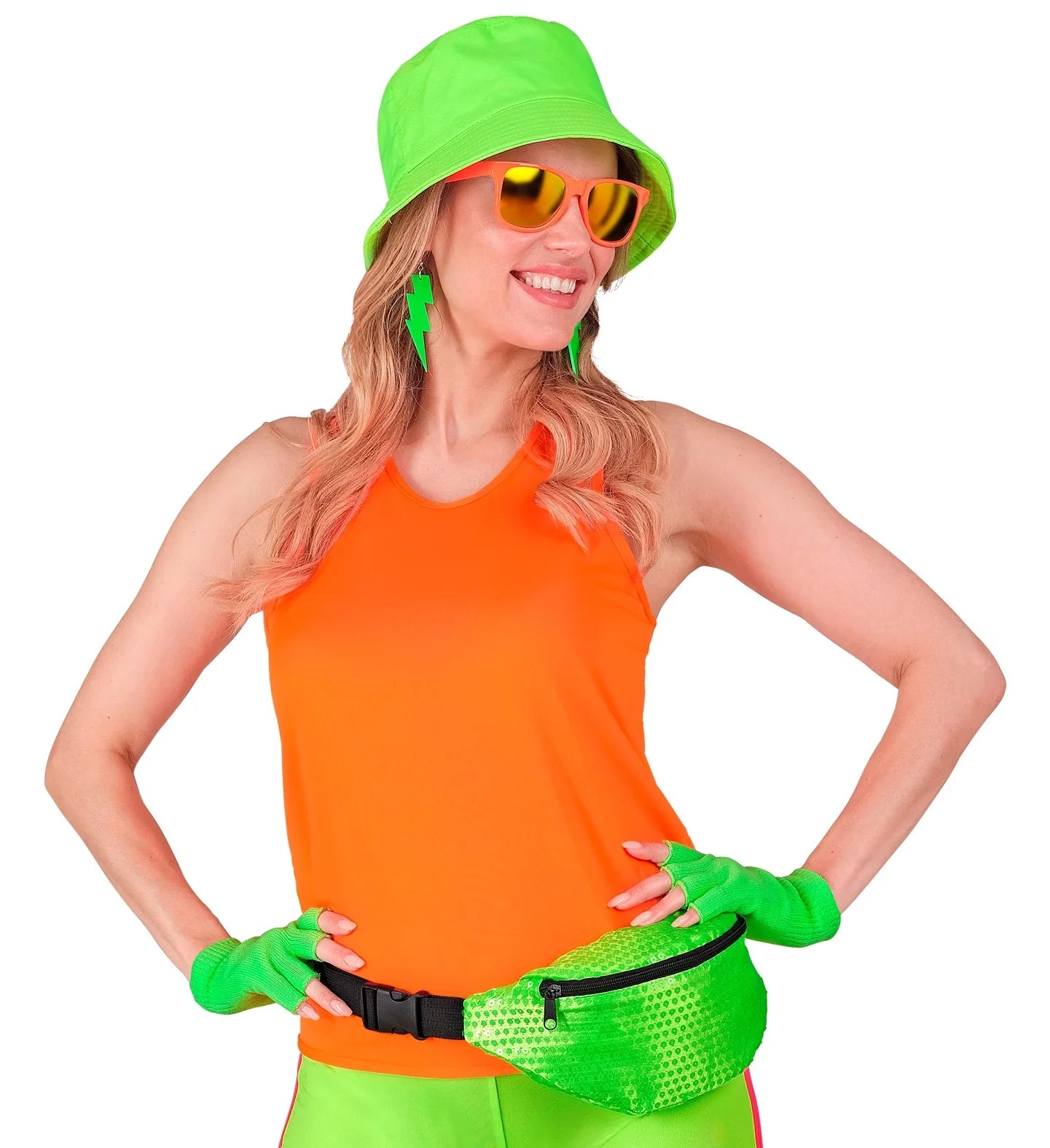 Riñonera Verde de Lentejuelas Años 80 Años 80 Widmann