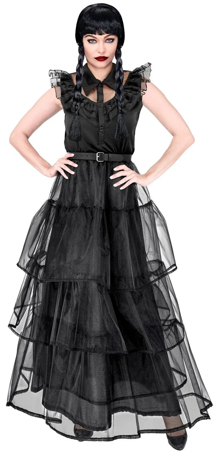 Disfraz de Miércoles Gótica Baile para Mujer Miércoles Addams Widmann