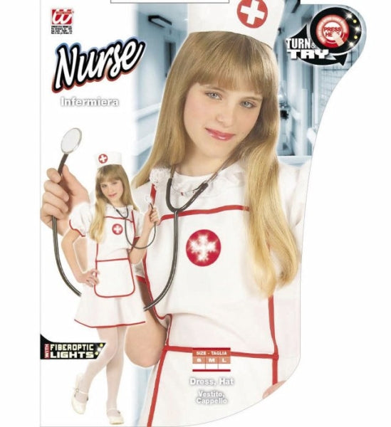 Disfraz de Enfermera, con luz en la cruz INFANTILES Widmann