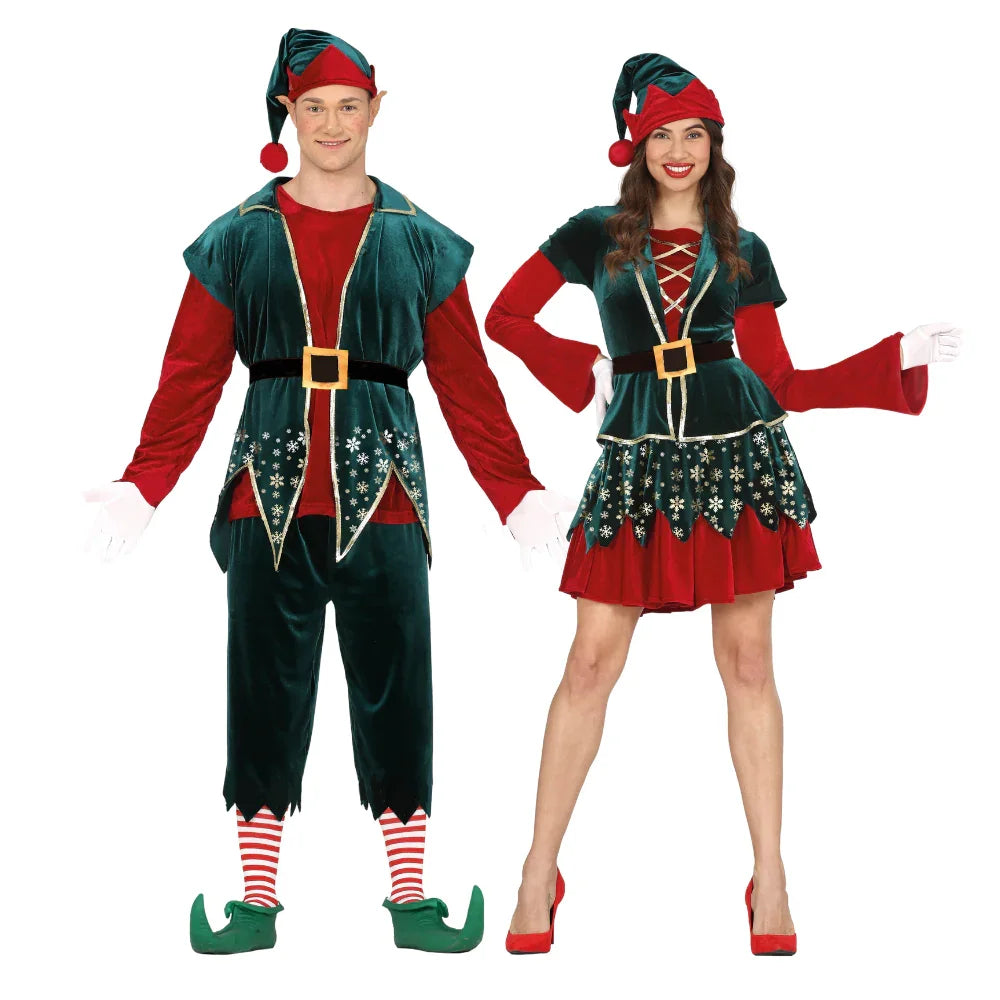 Disfraces en Pareja de Elfos Navideños Copos de Nieve Elfos Navideños Disfraces Simon