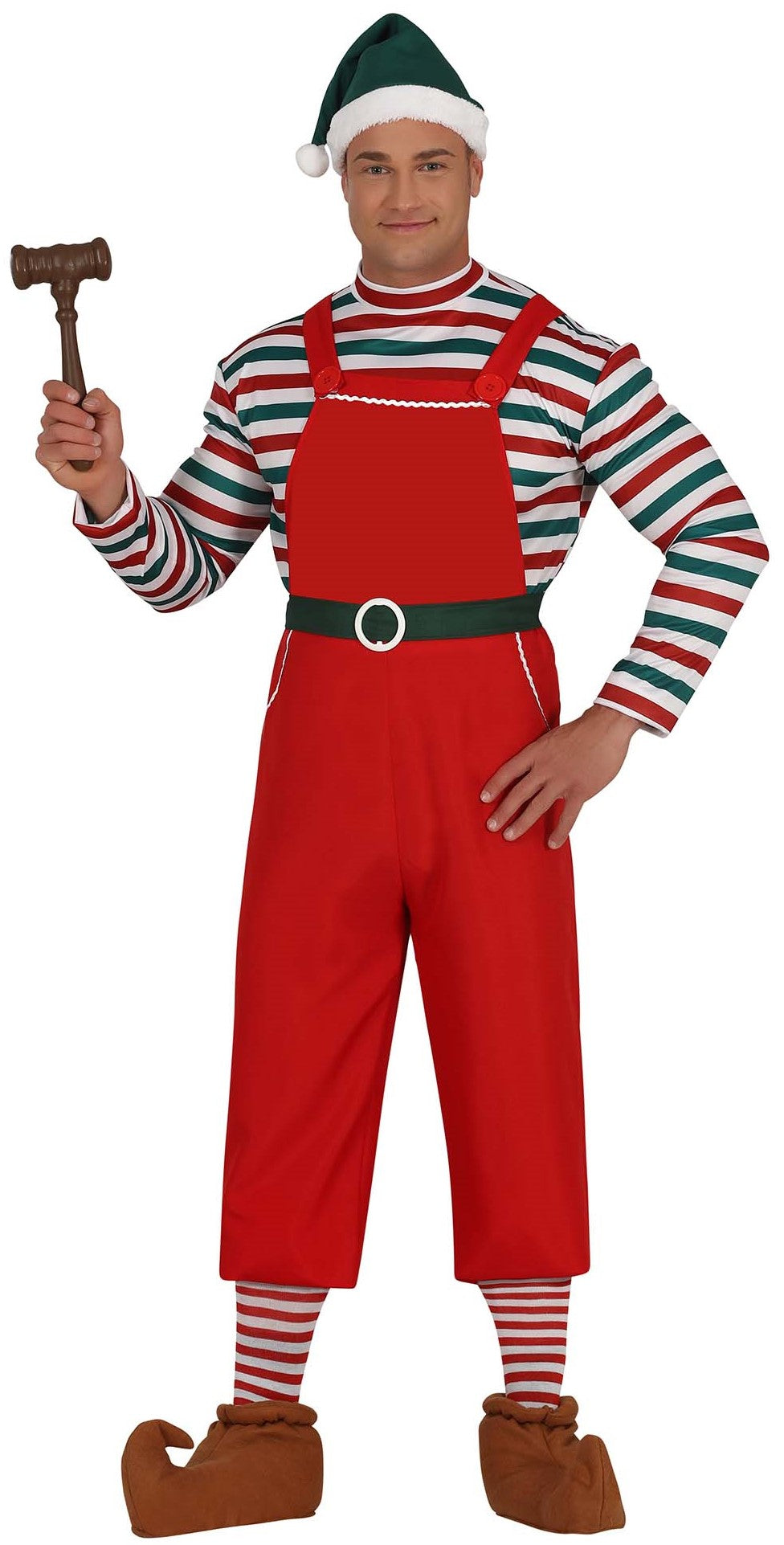 Disfraces en Pareja de Elfos de Papá Noel con Peto Elfos Navideños Disfraces Simon