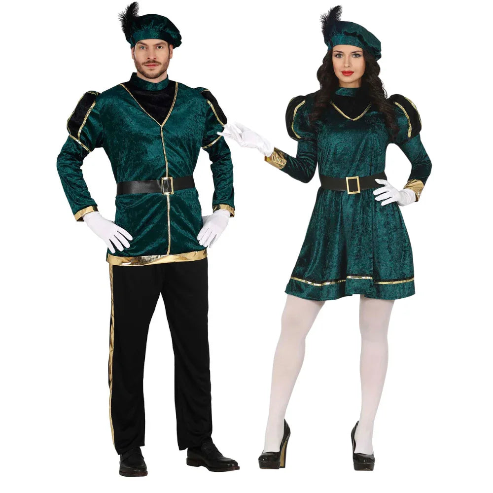 Disfraces en Pareja de Paje Real Verde Pajes Reales Disfraces Simon