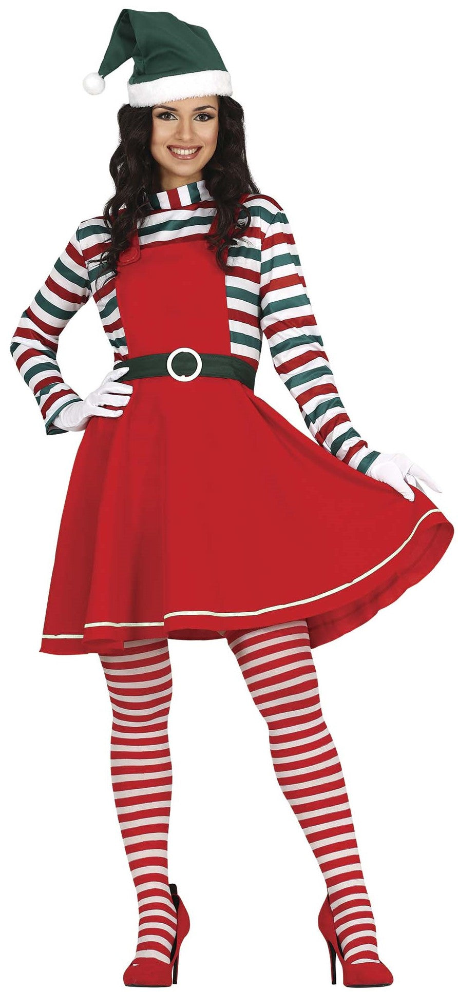 Disfraces en Pareja de Elfos de Papá Noel con Peto Elfos Navideños Disfraces Simon