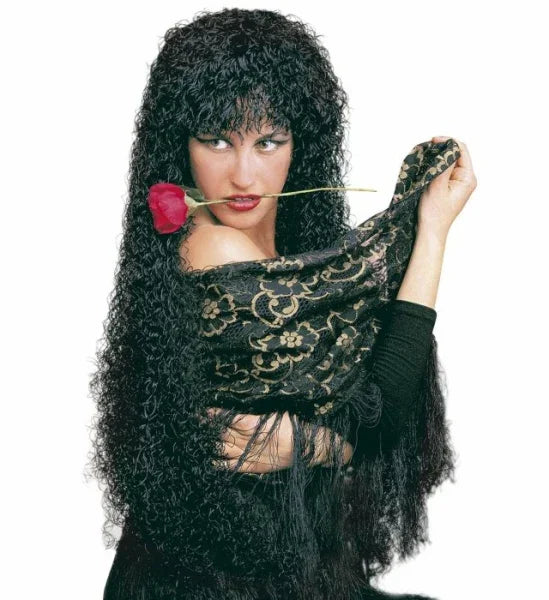 Peluca Morena con Melena Larga Rizada COMPLEMENTOS Widmann