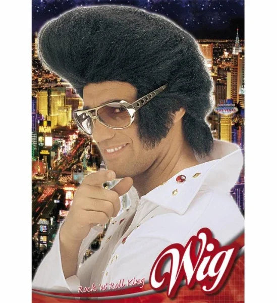 Peluca de Elvis Presley Morena con Patillas COMPLEMENTOS Widmann