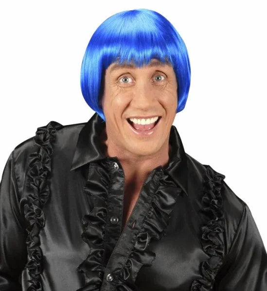 Peluca Azul Corta Lisa con Flequillo COMPLEMENTOS Widmann