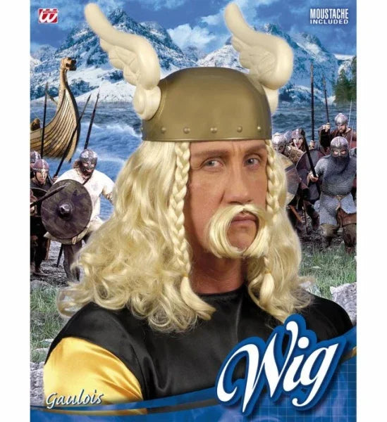 Peluca de Astérix Rubia con Bigote COMPLEMENTOS Widmann