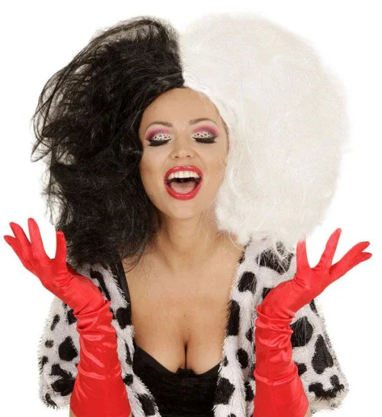 Peluca Bicolor - Negro y Blanco COMPLEMENTOS Widmann