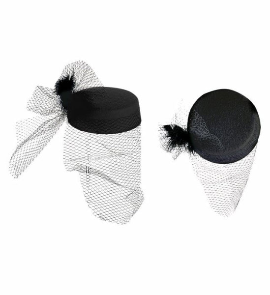 Sombrero con Rejilla y Pluma COMPLEMENTOS Widmann