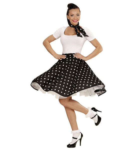 Falda Negra de Lunares con Pañuelo COMPLEMENTOS Widmann