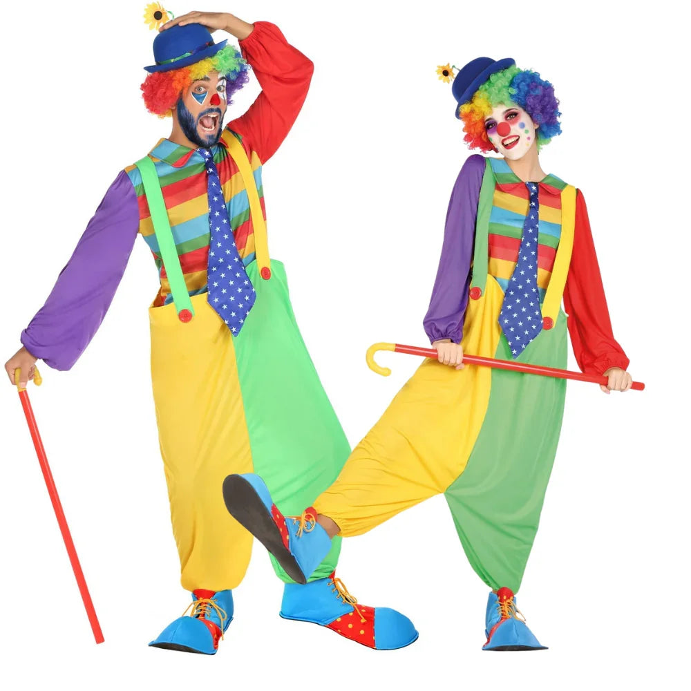 Disfraces en Pareja de Payasos Multicolor Payaso Disfraces Simon