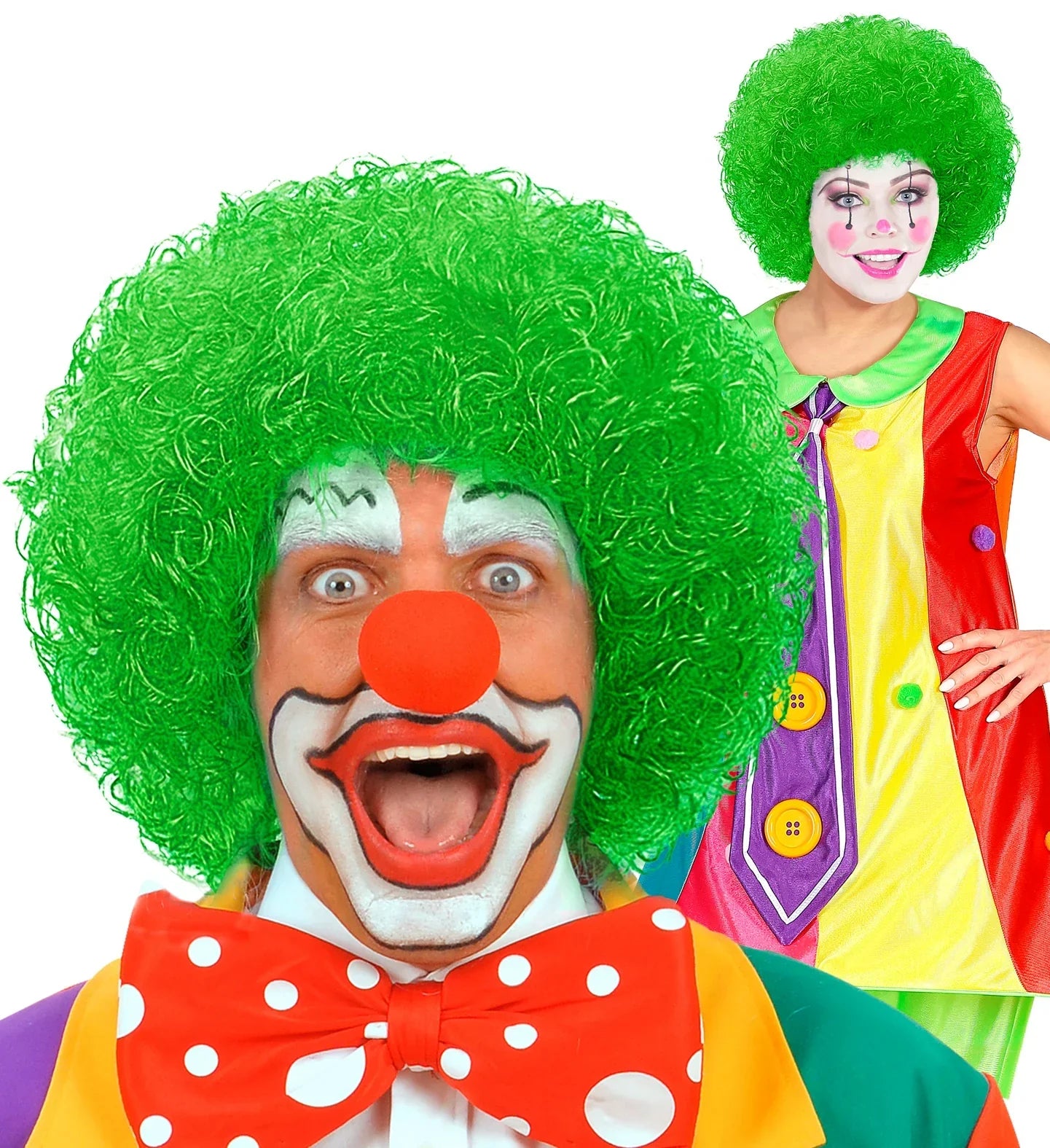 Peluca de Rizos Verdes de Payaso Pelucas Widmann